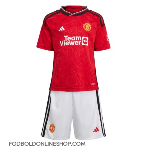 Manchester United Hjemme Trøje Børn 2023-24 Kortærmet (+ Korte bukser)